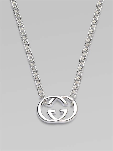 gucci double g necklace with topaz|Gucci silver charm necklace.